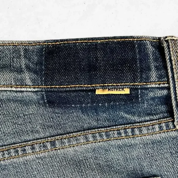 Blue High Rise Distressed Jeans with Slim Fit